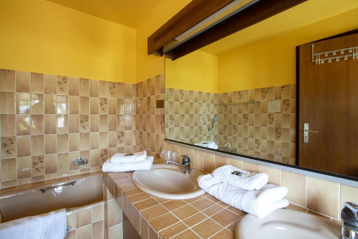 Salle de bains dans l'établissement Hôtel Restaurant et Spa Au Tilleul