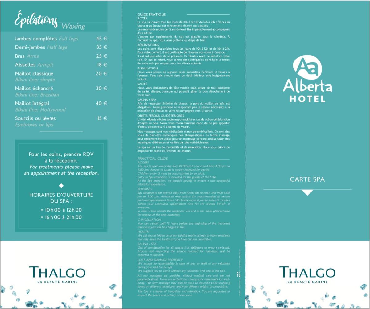 Certificat, récompense, panneau ou autre document affiché dans l'établissement Alberta Hotel & Spa