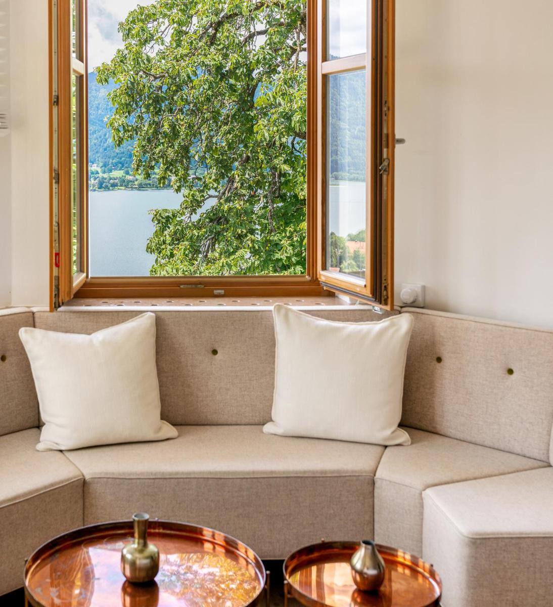 Ein Sitzbereich in der Unterkunft Das Tegernsee