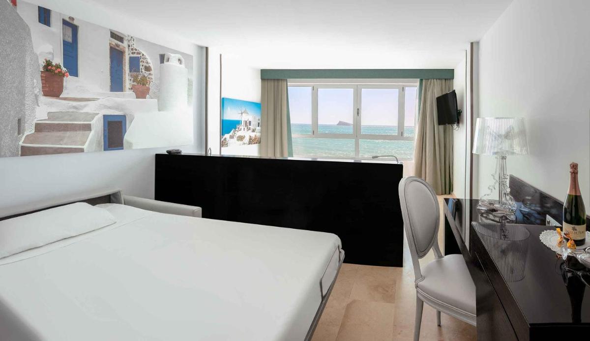 Cama o camas de una habitación en Hotel Villa del Mar