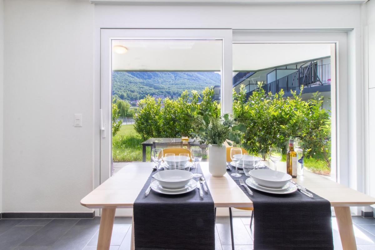 Modern 1 bedroom apartment at Le Bouveret. Self-checkin. - Housity