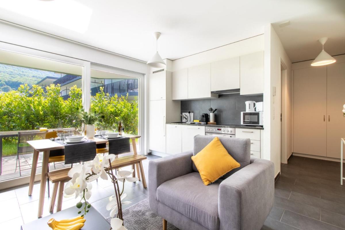 Modern 1 bedroom apartment at Le Bouveret. Self-checkin. - Housity