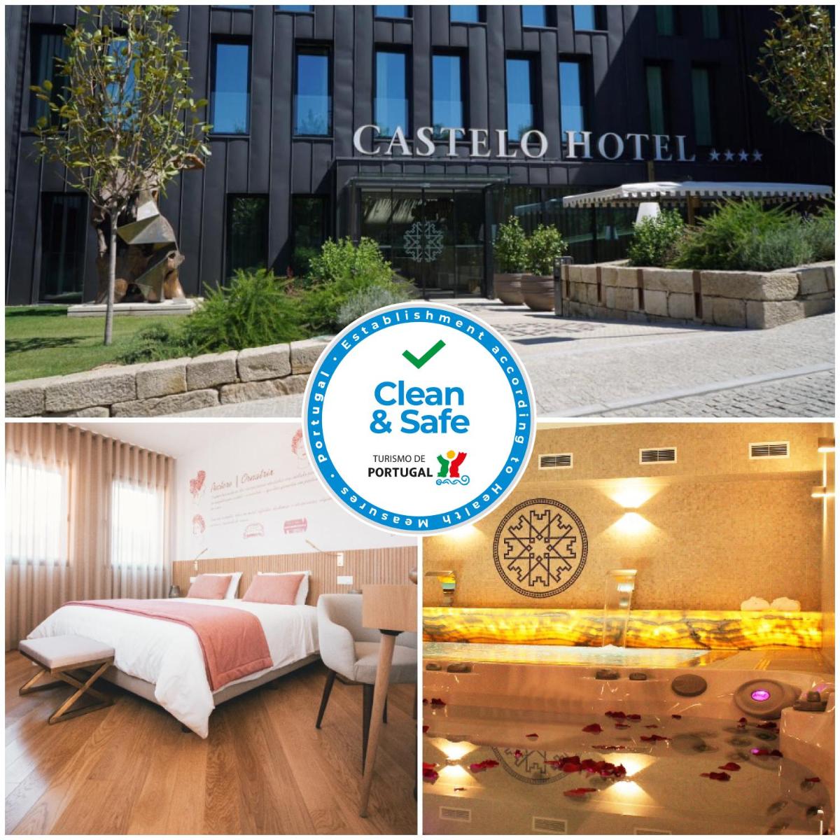 Uma cama ou camas num quarto em Castelo Hotel