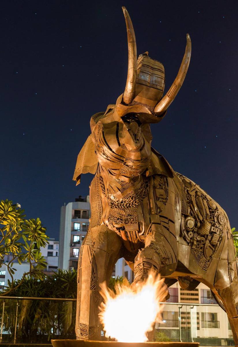 a statue of an elephant with horns on at Sofitel Mumbai BKC in Mumbai
