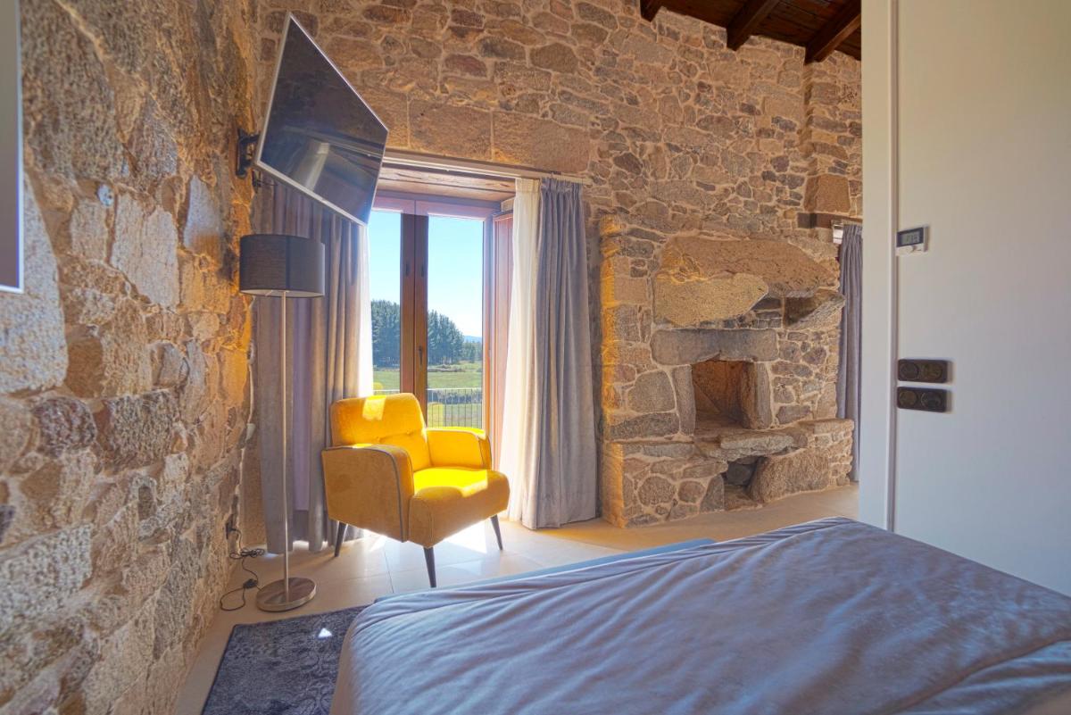 Cama o camas de una habitación en Hotel As Torres da Hermida