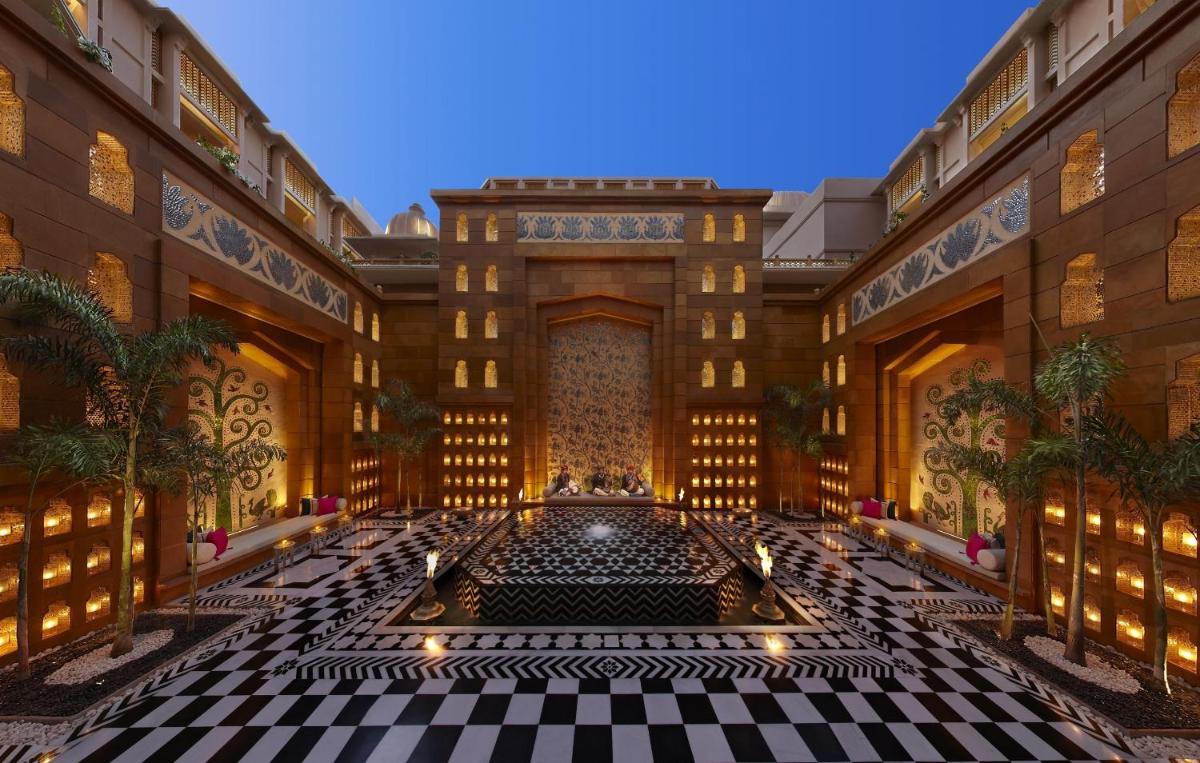 a rendering of the lobby of the trump palace hotel and casino at The Leela Palace Udaipur in Udaipur