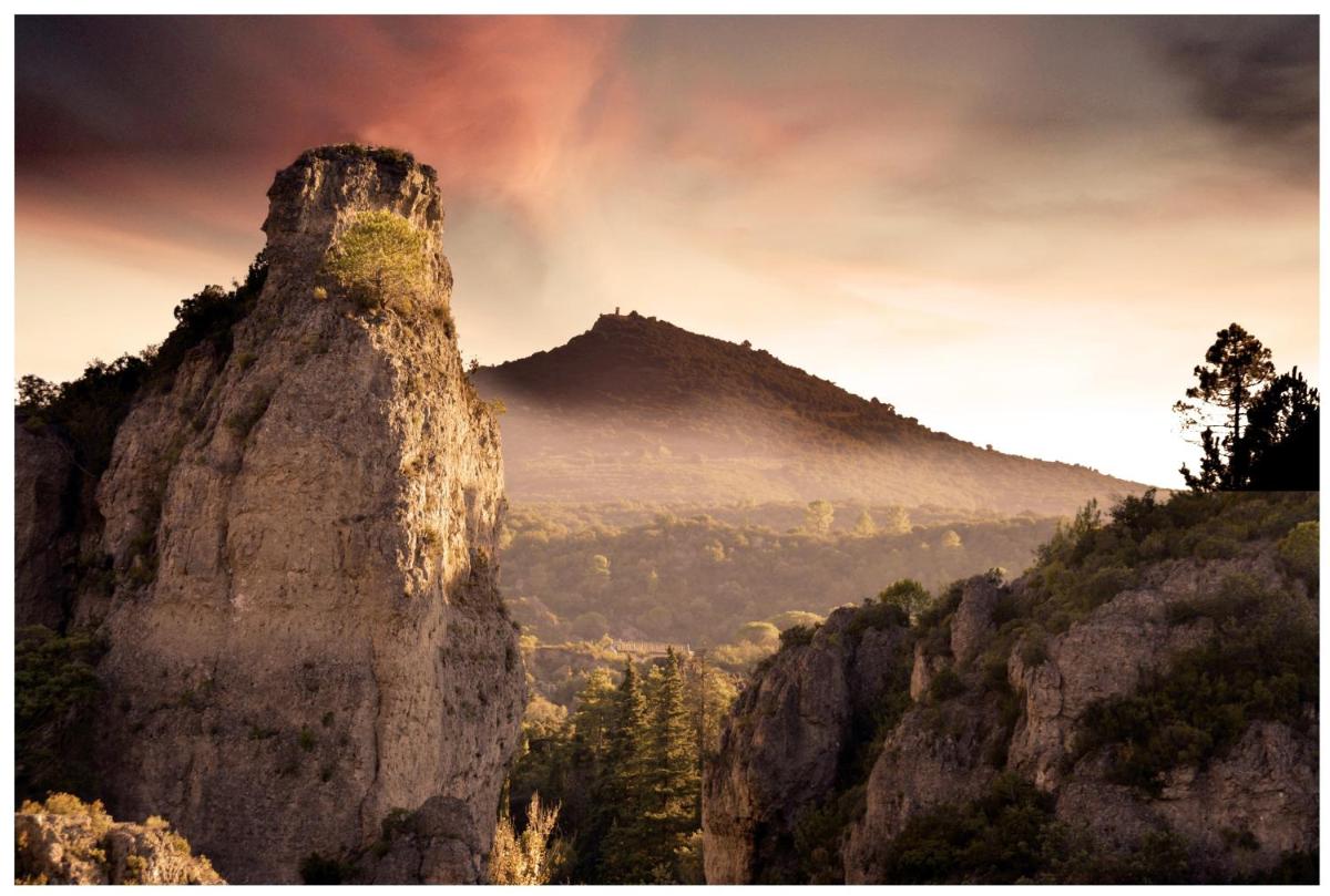 Vue générale sur la montagne ou vue sur la montagne depuis l'hôtel
