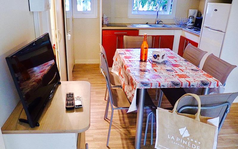 Télévision ou salle de divertissement dans l'établissement Camping La Pinède