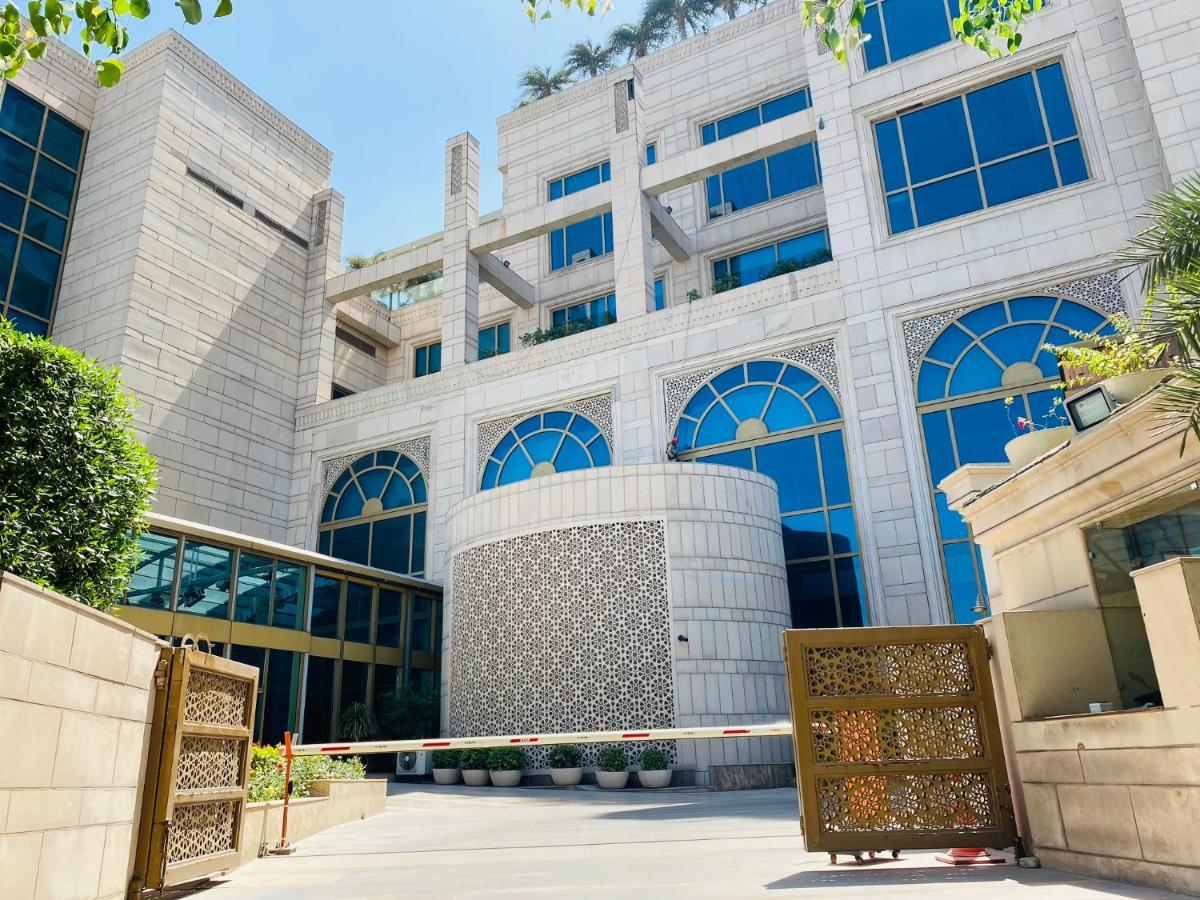a building with a police tape in front of it at Seven Seas Hotel in New Delhi