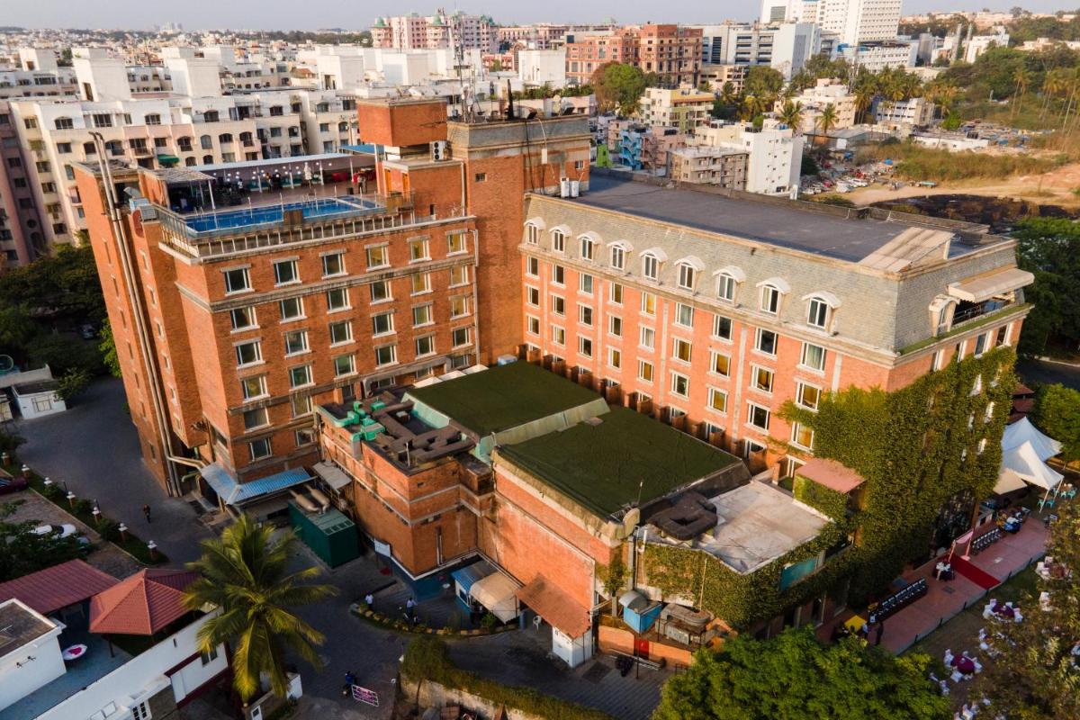 an overhead view of a building in a city at Hotel Royal Orchid Bangalore in Bengaluru