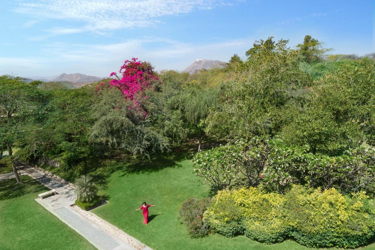 an overhead view of a person standing in a park at Trident Udaipur in Udaipur