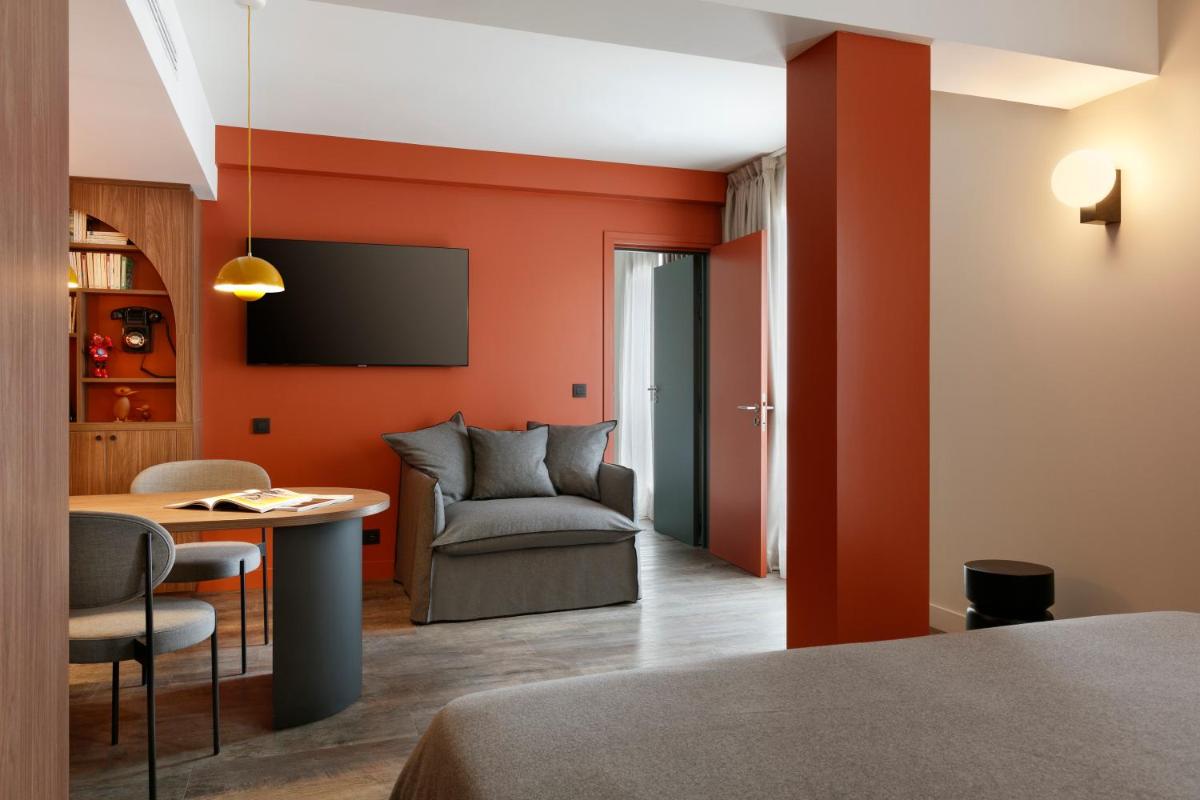Coin salon dans l'établissement RockyPop Flaine Hotel & Spa