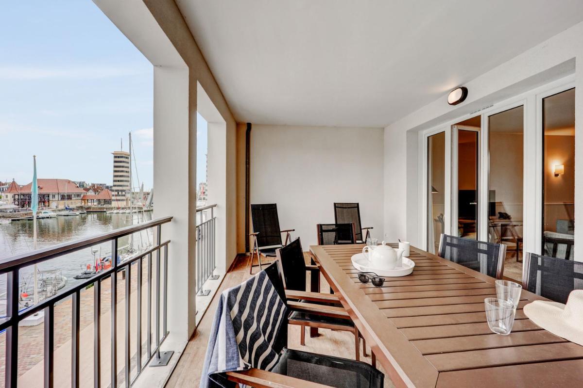 Balcon ou terrasse dans l'établissement Résidence Pierre & Vacances Premium Presqu'Ile de la Touques
