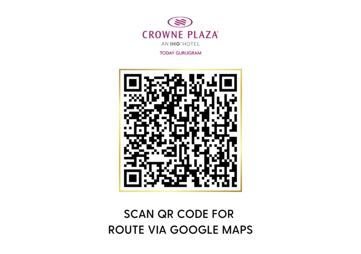a black and white qr code for route wii googlemaps illustration at Crowne Plaza Today Gurugram by IHG in Gurgaon