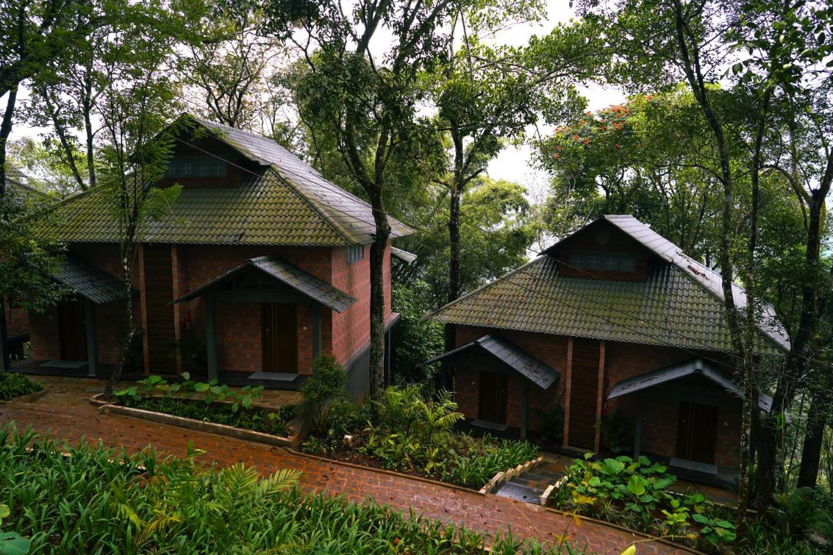 two houses in the middle of a forest at Elephant Passage in Munnar