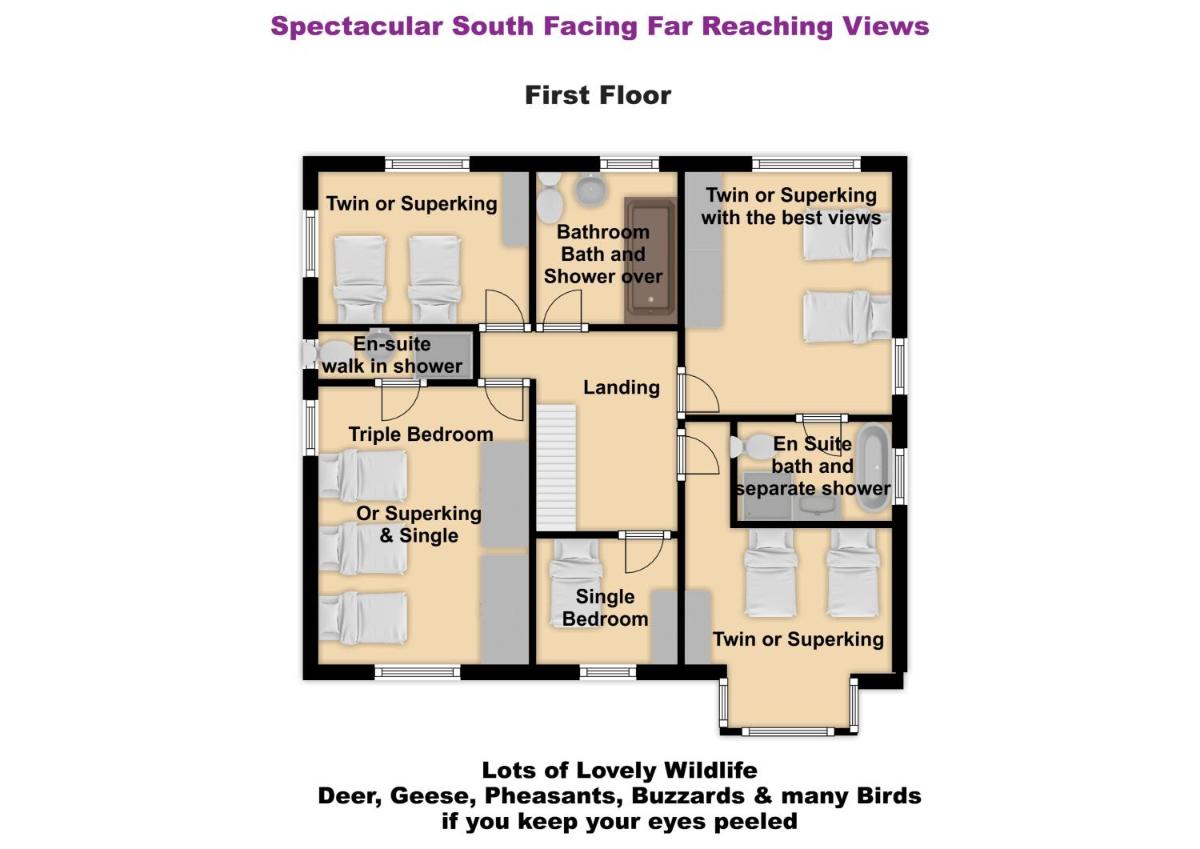 South View Country House Sleeps 12 - Hot Tub - Views - Housity