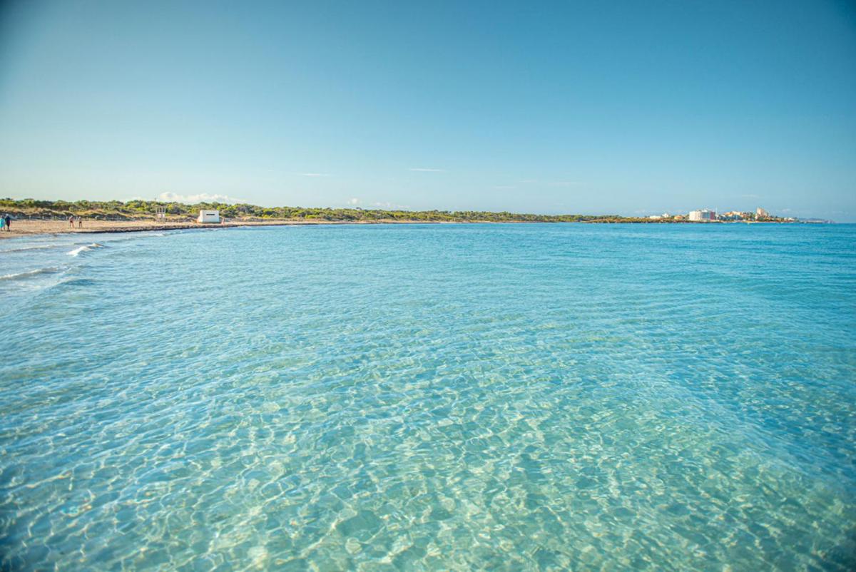 una gran masa de agua con una playa en el fondo en Blau Colònia Sant Jordi, en Colonia de Sant Jordi