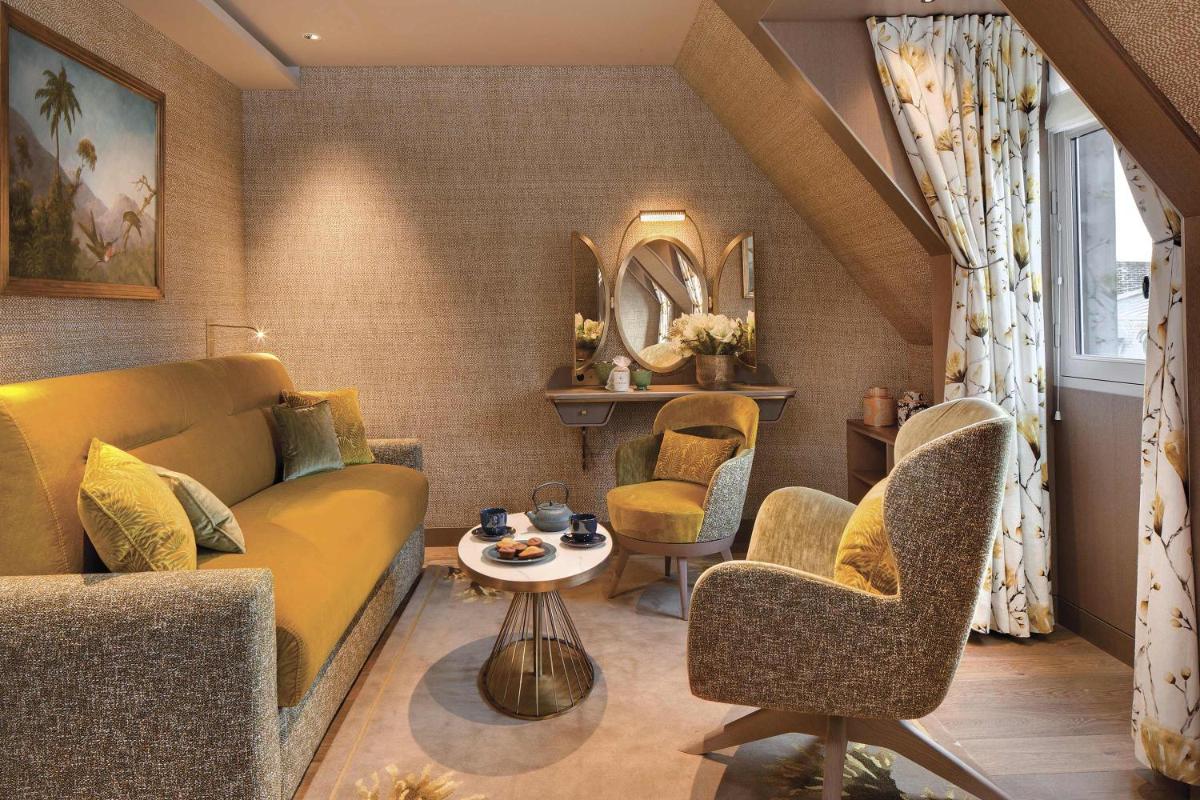 Coin salon dans l'établissement La Demeure Montaigne