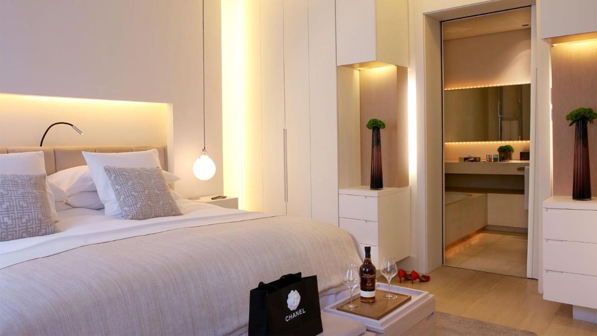 Cama o camas de una habitación en ABaC Restaurant Hotel Barcelona GL Monumento