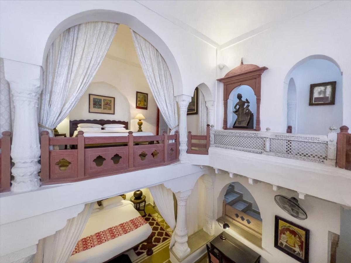 a view of a bedroom in a villa at Neemrana Fort-Palace in Neemrana