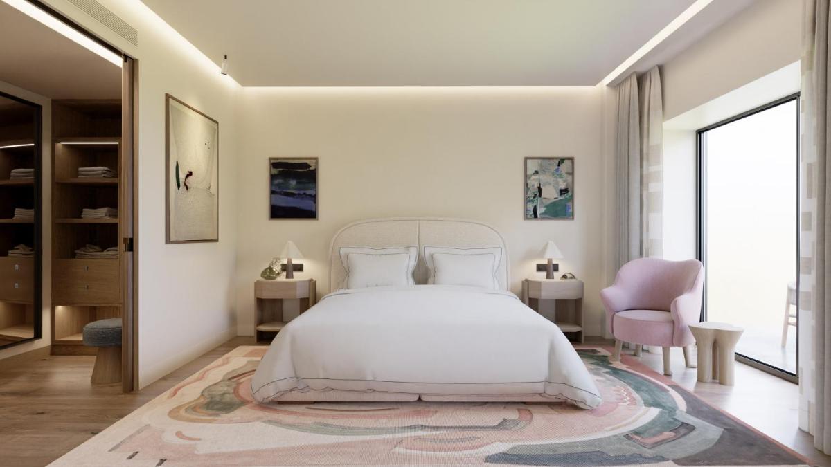 Cama o camas de una habitación en Hotel Camiral - The Leading Hotels of the World