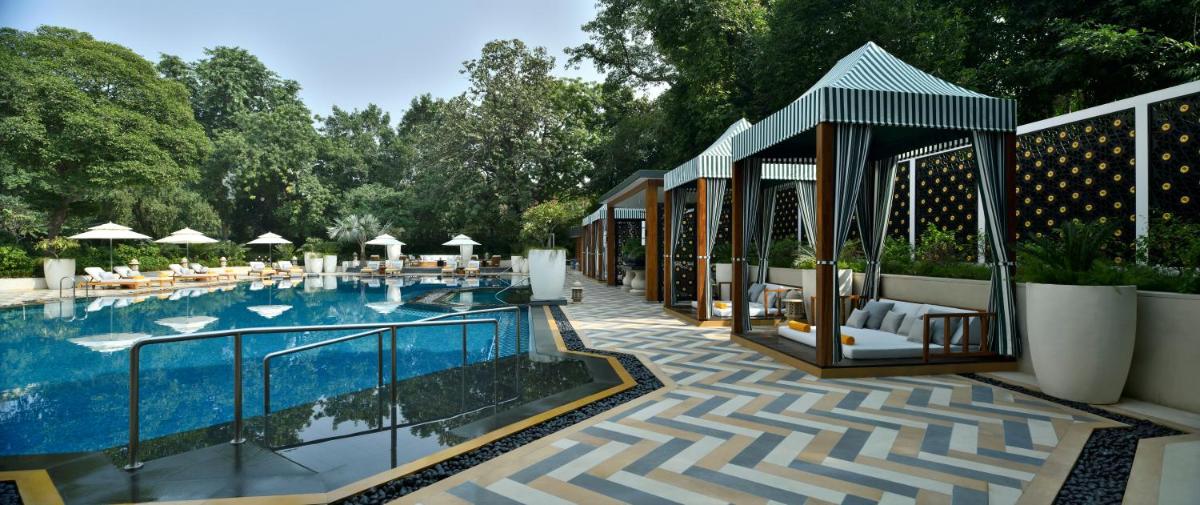 a swimming pool with a gazebo and a resort at Taj Mahal, New Delhi in New Delhi