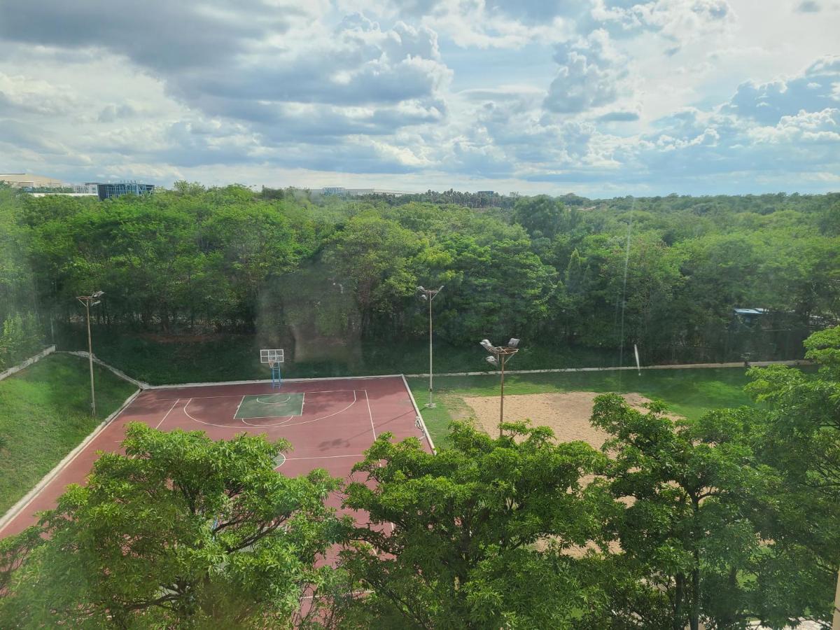 an overhead view of a basketball court at Novotel Hyderabad Airport in Hyderabad