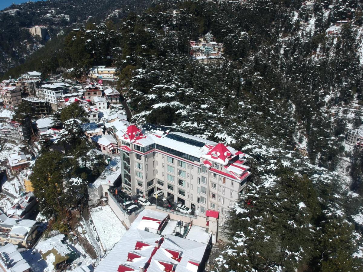 an aerial view of a building on a mountain at WelcomHeritage Elysium Resort & Spa in Shimla