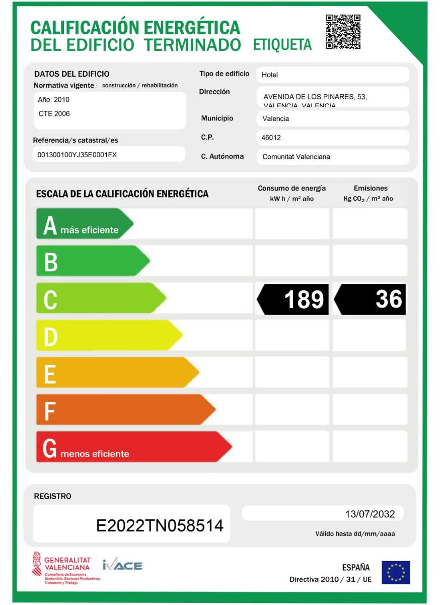 Certificado, premio, señal o documento que está expuesto en Parador de El Saler