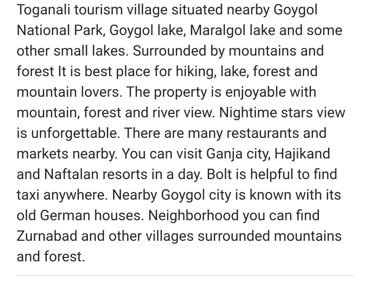 Toghana - Goygol lake private villa - Housity