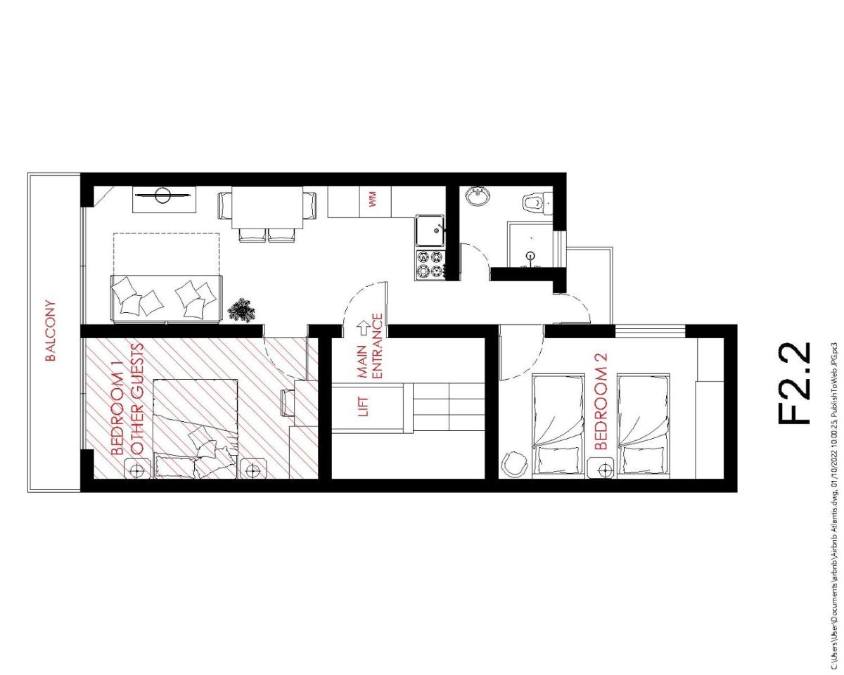 F2 2 Lovely room, living and bathroom shared , St Julians - Housity