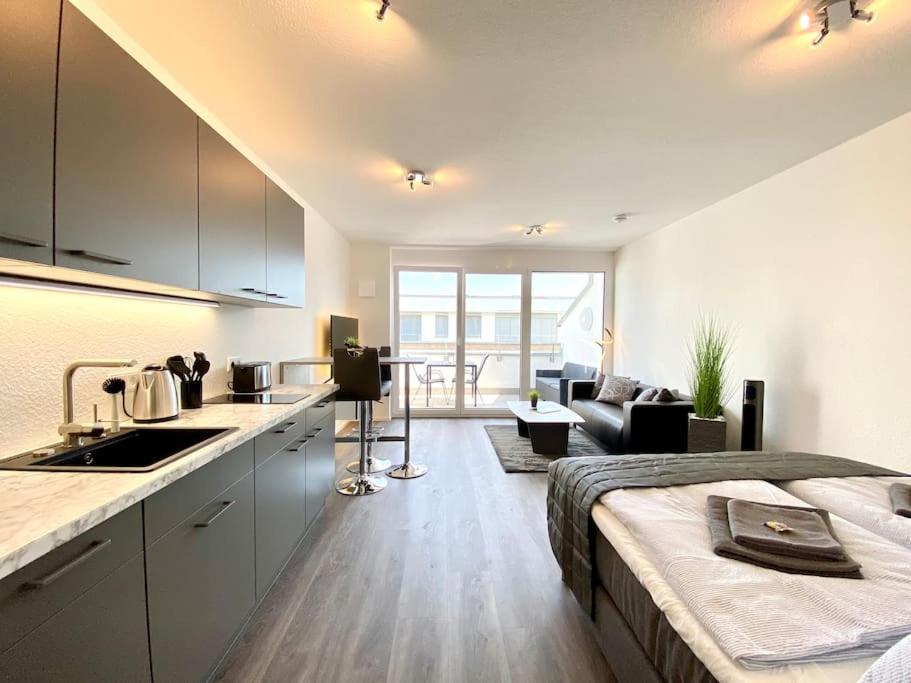 Auszeit Apartment SKY am Uferpark - nur 100 m bis zum Bodensee, direkt am Bodenseeradweg, sonnige Dachterrasse, schnelles WLAN, kostenloser Tiefgaragenstellplatz, für bis zu 2 Personen - Housity