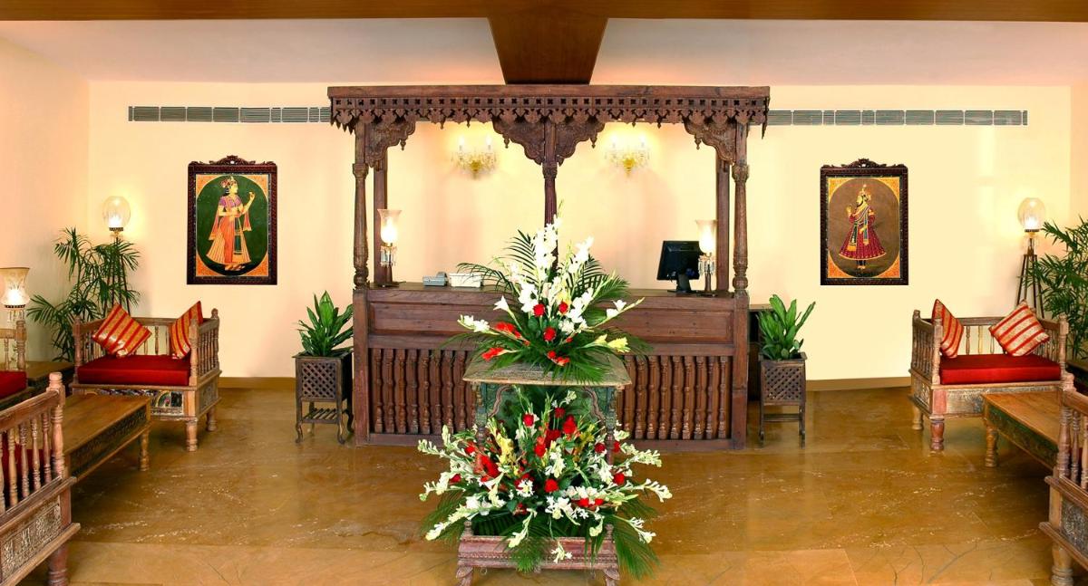 a church with flowers in the middle of a room at The Grand Imperial - Heritage Hotel in Agra