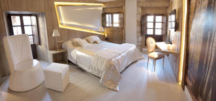 Cama o camas de una habitación en Hotel Las Treixas