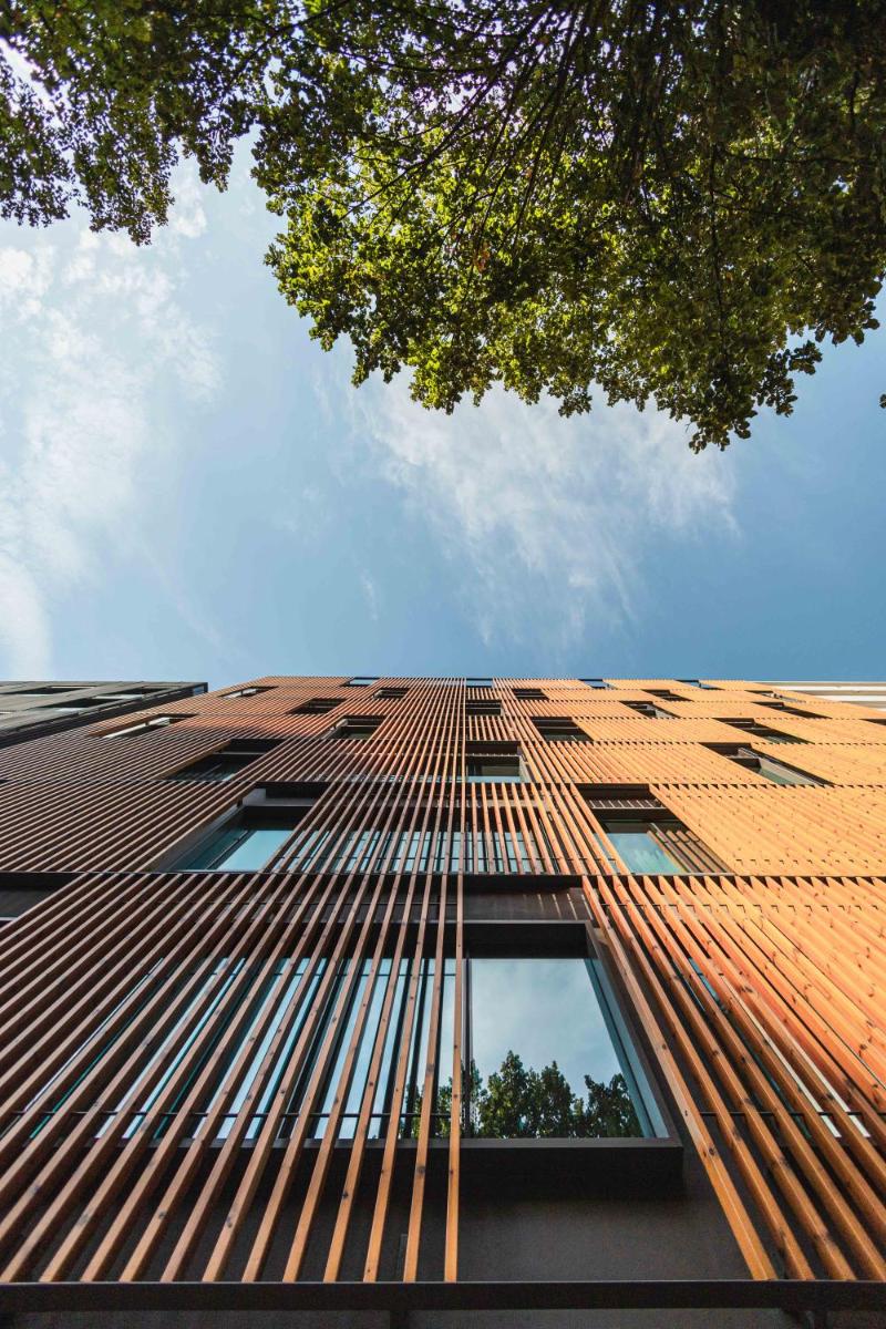 O edifício onde o hotel está situado