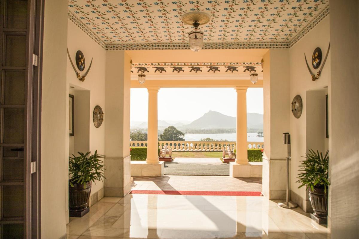 a view from the lobby of a house with a view at The Lalit Laxmi Vilas Palace in Udaipur