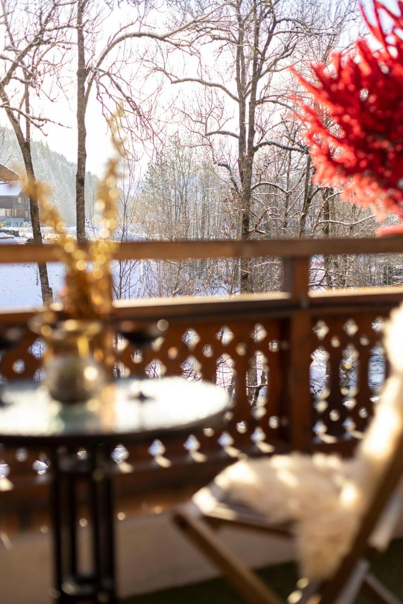 Balcon ou terrasse dans l'établissement Hôtel et Spa Le Vermont
