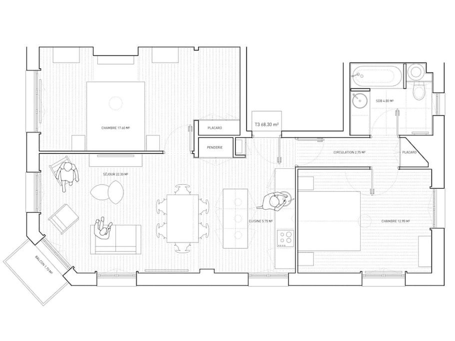 Au cœur de Trouville. Appartement de 3 pièces. - Housity