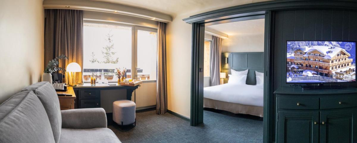 Un ou plusieurs lits dans un hébergement de l'établissement Grand Hôtel Courchevel 1850