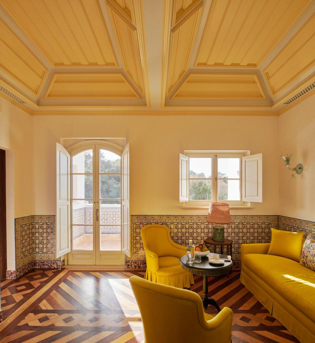 Uma área de estar em Vermelho Melides - Relais & Châteaux