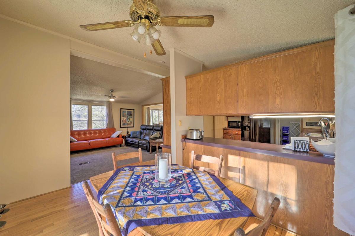Deck and 2 Fire Pits Riverfront Spruce Pine Rental! - Housity
