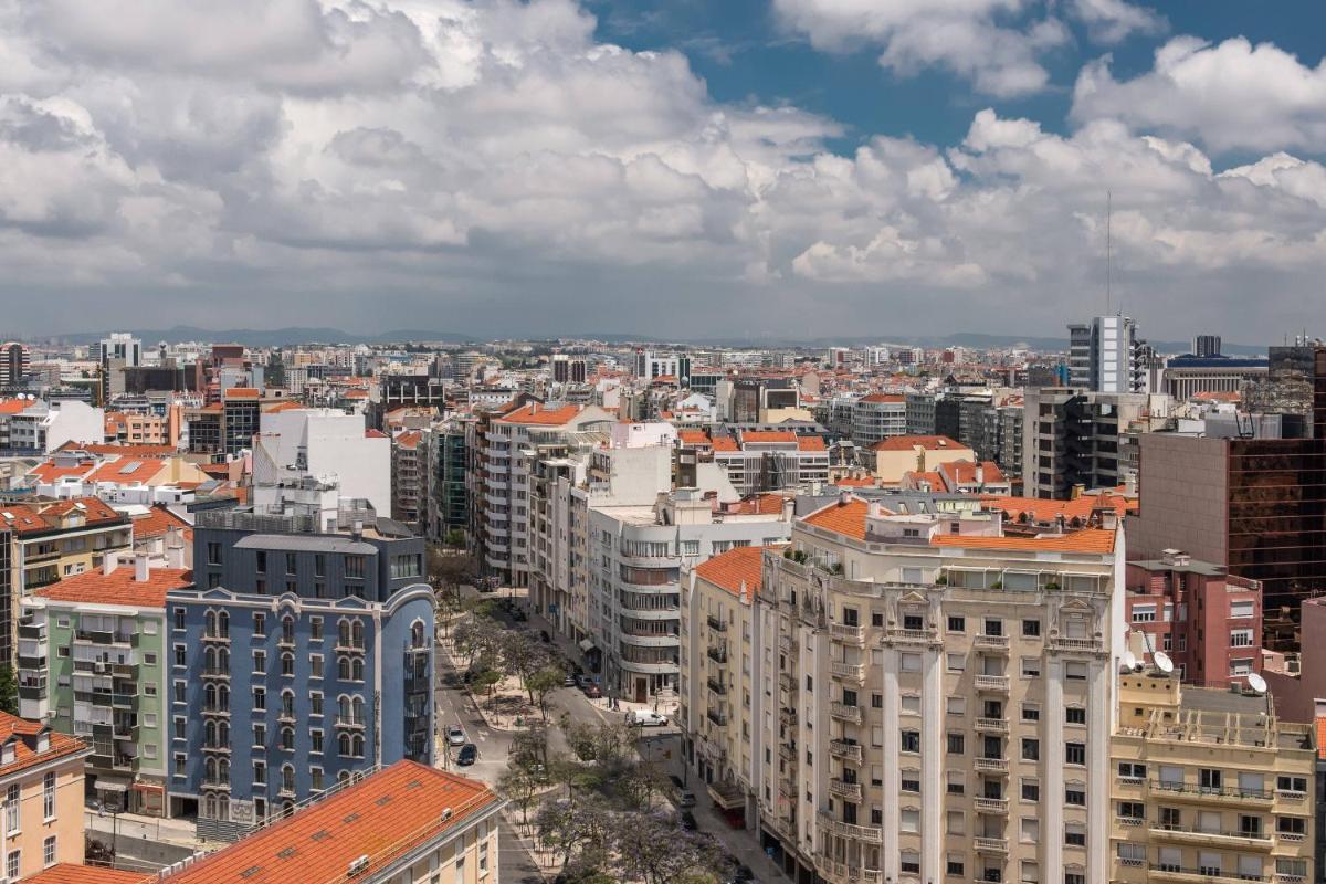 Uma vista geral de Lisboa ou a vista da cidade a partir do hotel
