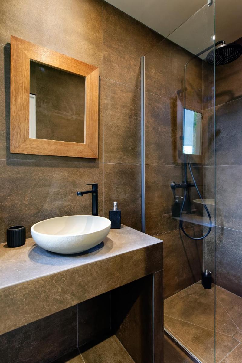 Salle de bains dans l'établissement Ty Mad