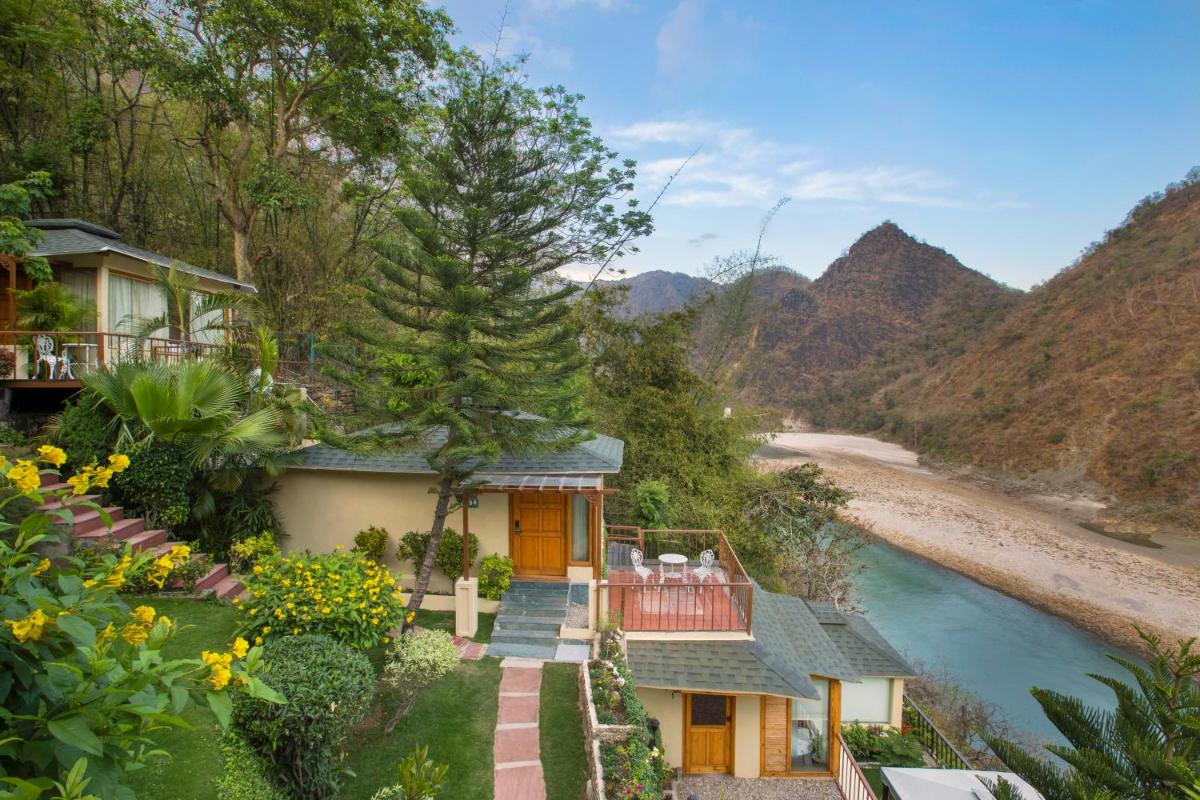 a house with a view of a river at Raga on the Ganges, Rishikesh in Rishīkesh
