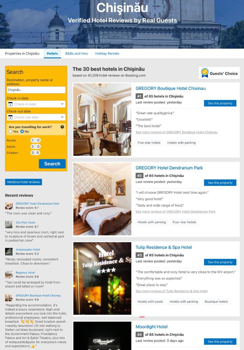 GREGORY Boutique Hotel Chisinau - Housity