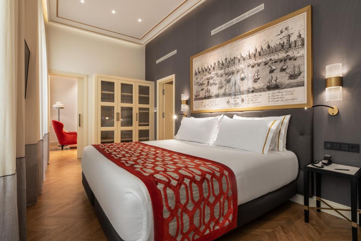 Cama o camas de una habitación en Áurea Casa Palacio Sagasta by Eurostars Hotel Company
