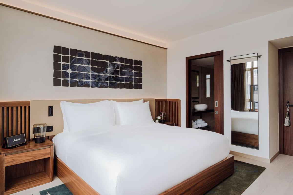 Cama o camas de una habitación en Nobu Hotel Barcelona