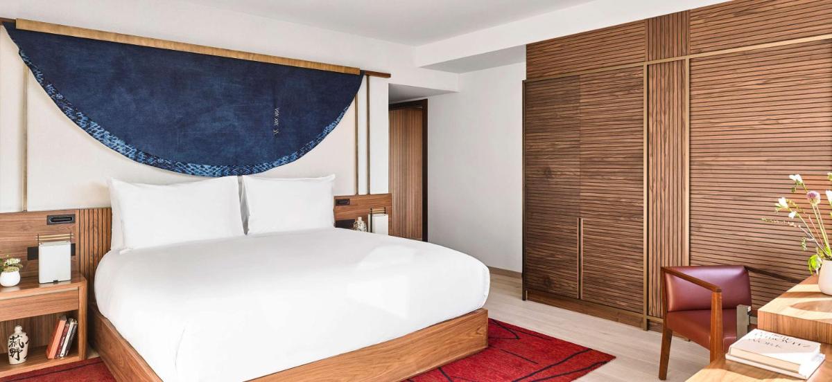 Cama o camas de una habitación en Nobu Hotel Barcelona