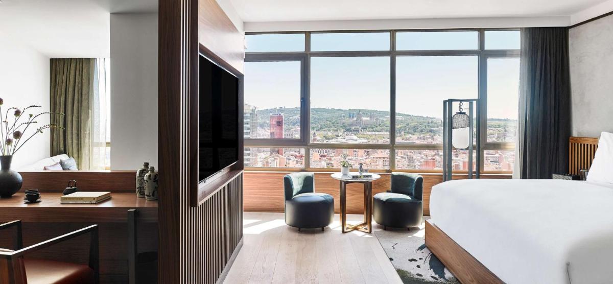 Cama o camas de una habitación en Nobu Hotel Barcelona