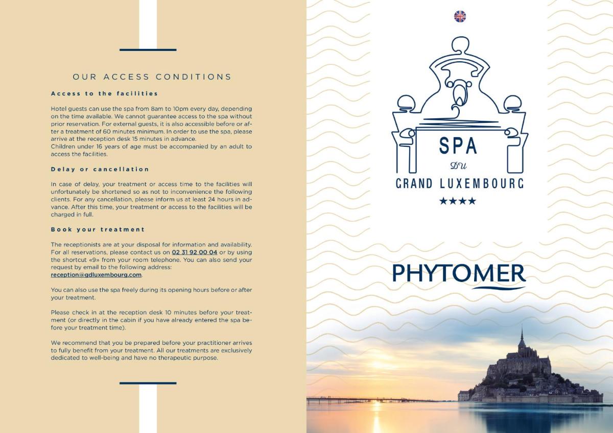 Certificat, récompense, panneau ou autre document affiché dans l'établissement Grand Hôtel du Luxembourg & Spa